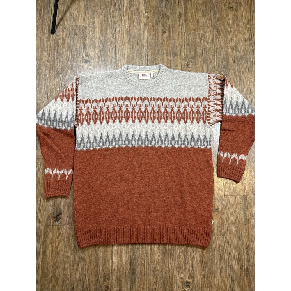 NWT Fjallraven Outdoor Clothing Ovik Path Knit Sweater Womens Large Wool Nordic